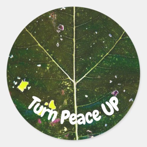 Turn Peace UP Classic Round Sticker