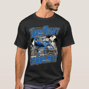 Turn Right to Go Left! - Blue - Wingless Racer T-Shirt