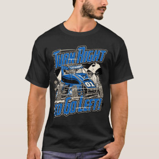 Turn Right to Go Left! - Blue - Wingless Racer T-Shirt