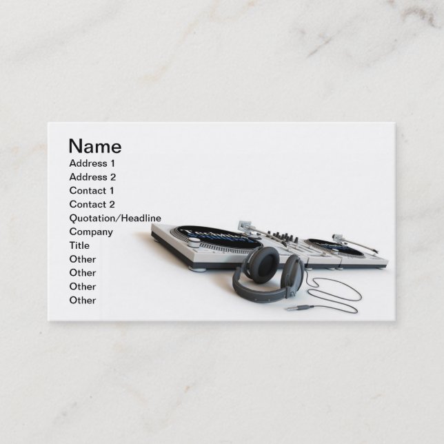 TURN TABLE BUSINESS CARD (Front)