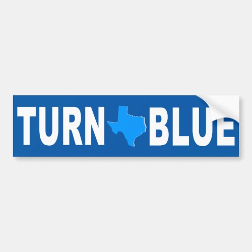 Turn Texas Blue Bumper Sticker