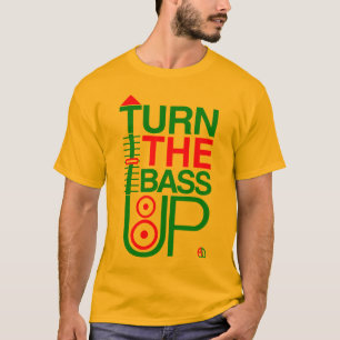 TURN THE BASS UP - Reggae colors - Crossfader DJ T-Shirt