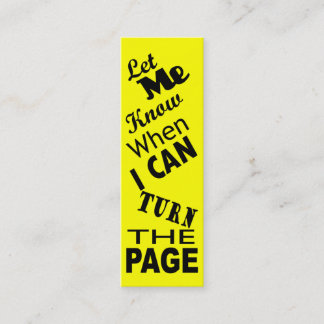 Turn the page Commuter Bookmark Mini Business Card