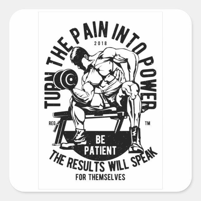 Turn The Pain Into Power Square Sticker (Front)