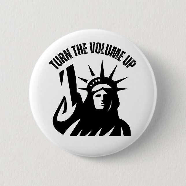 Turn The Volume Up New York Zohran Mamdani Button (Front)