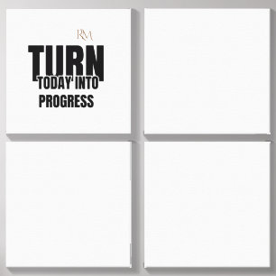 Turn Today Into Progress Motivational Design Canvas Photo Tile