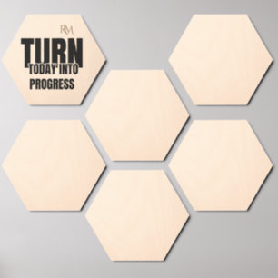 Turn Today Into Progress Motivational Design Wood Photo Tile