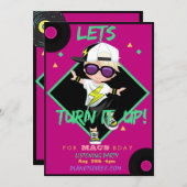 Turn up 1 Birthday Party Invitation Card (Boy) (Front/Back)