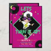 Turn up Birthday Party Invitation Card For Boy (Front/Back)