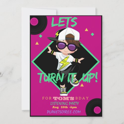 Turn up Birthday Party Invitation Card For Boy 1