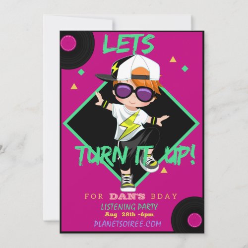 Turn up Different Birthday Party Invitation Card