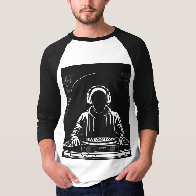 "Turn Up the Beat with Our DJ Print t- shirt" T-Shirt (Front)