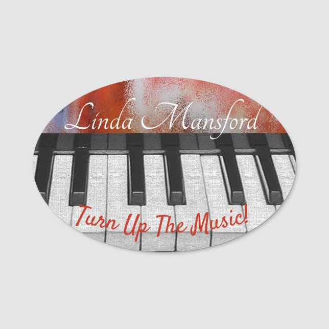 Turn Up the Music Name Tag (Front)