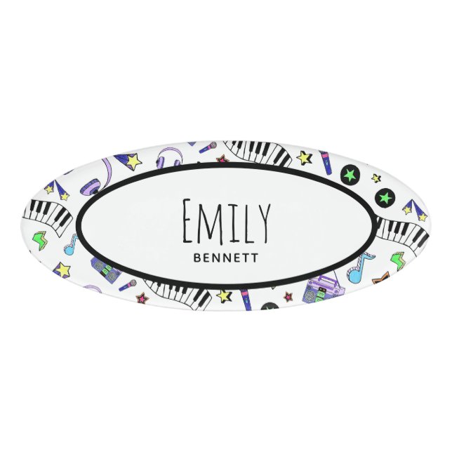 Turn Up the Music Name Tag (Front)