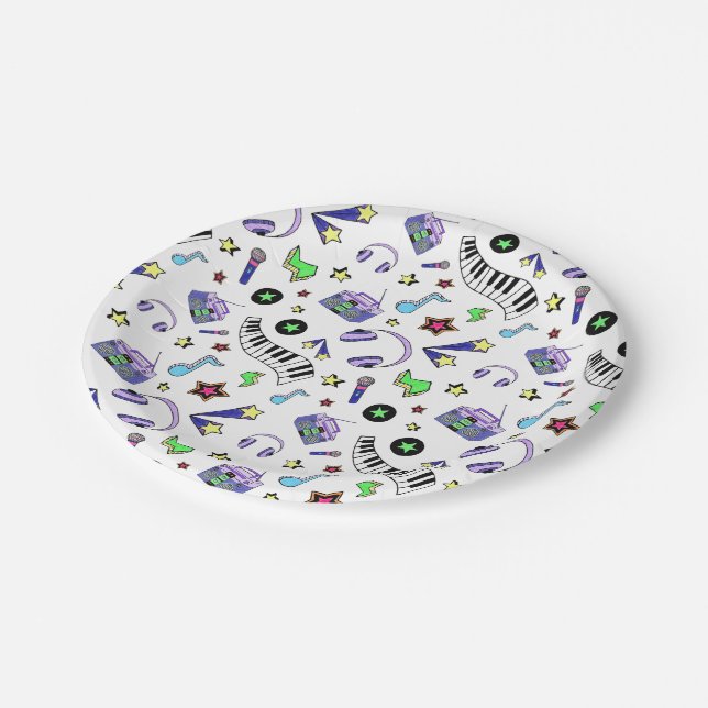 Turn Up the Music Paper Plates (Angled)
