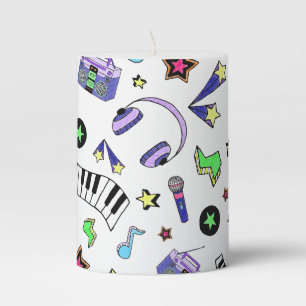 Turn Up the Music Pillar Candle