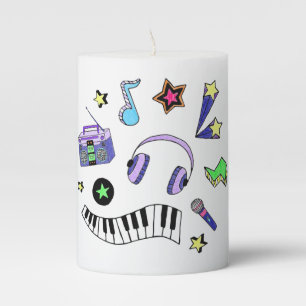Turn Up the Music Pillar Candle