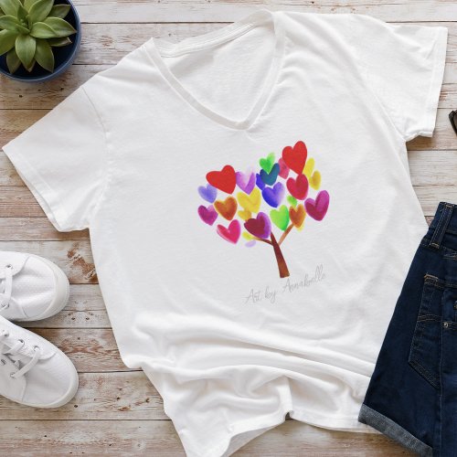 Turn Your Childs ArtWorkDrawing Into A Womens T_Shirt