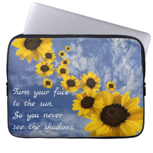 Turn your face to the sun, realistic sunflowers laptop sleeve