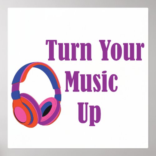 Turn your music up headphone design foil prints