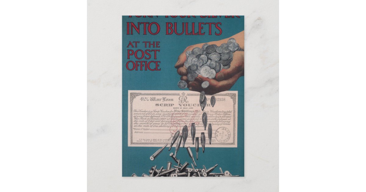 Turn your silver into bullets at_Propaganda Poster Postcard | Zazzle