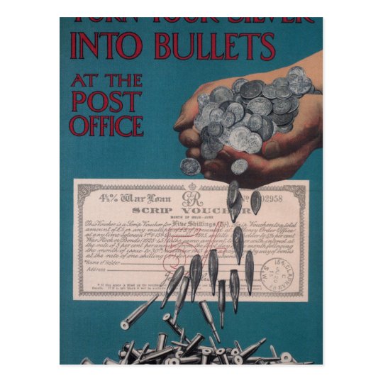 Turn your silver into bullets at_Propaganda Poster Postcard | Zazzle.com