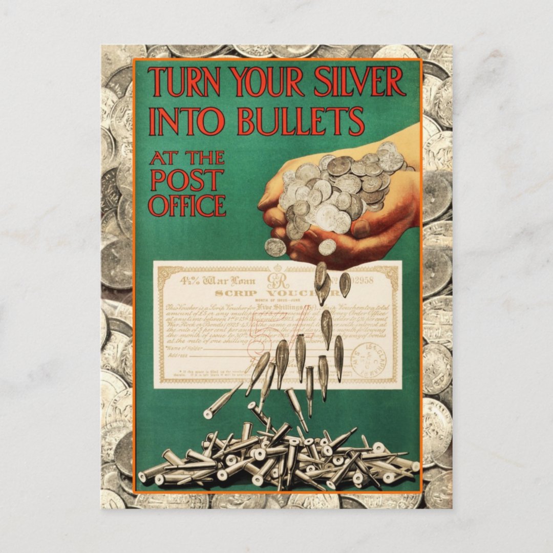 Turn Your Silver into Bullets at the Post Office Postcard | Zazzle