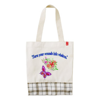 Turn your wounds into wisdom zazzle HEART tote bag