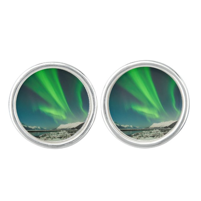 Turnagain Arm Aurora Cufflinks (Front)