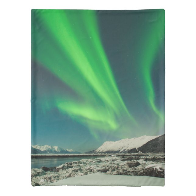 Turnagain Arm Aurora Duvet Cover (Back)