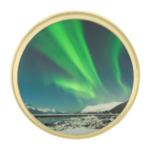Turnagain Arm Aurora Gold Finish Lapel Pin