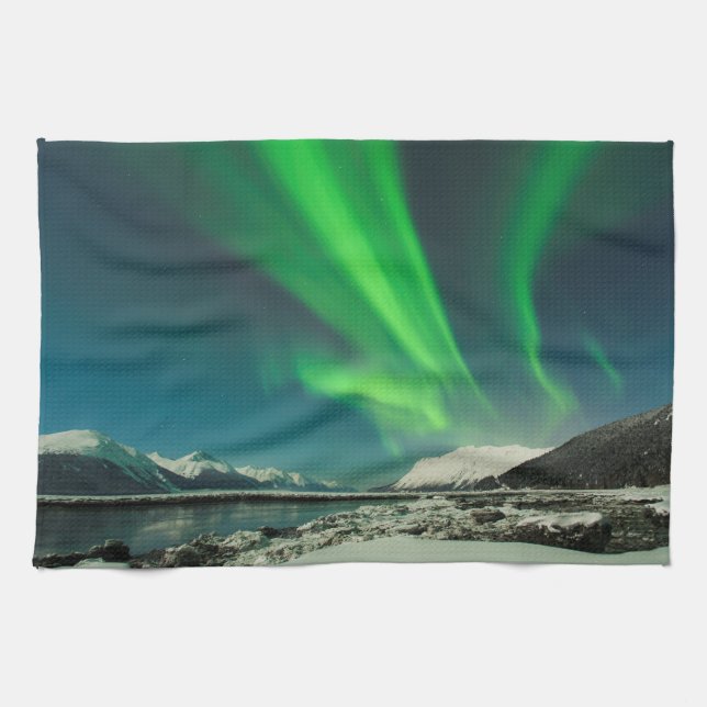 Turnagain Arm Aurora Kitchen Towel (Horizontal)