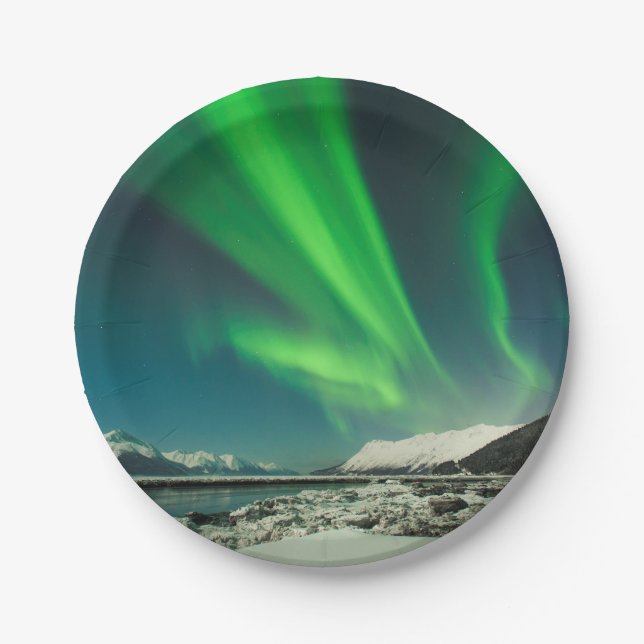 Turnagain Arm Aurora Paper Plates (Front)