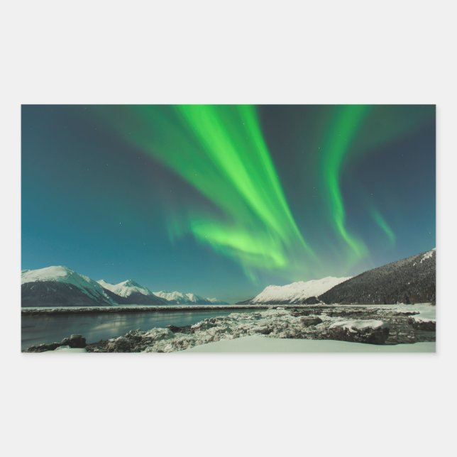 Turnagain Arm Aurora Rectangular Sticker (Front)