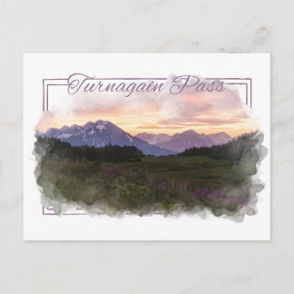 Turnagain Pass Alaskan Watercolor Postcard
