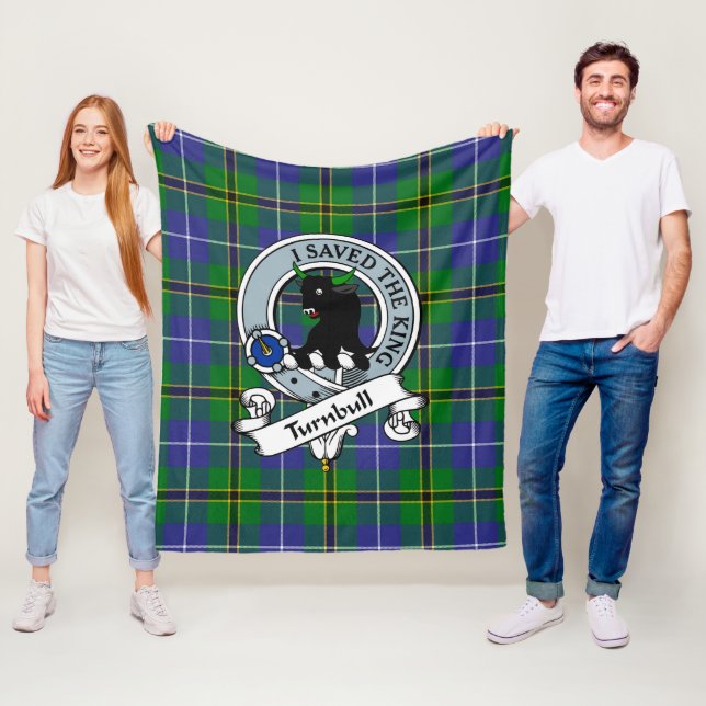 Turnbull Hunting Clan Badge Tartan Plaid Fleece Blanket (In Situ)