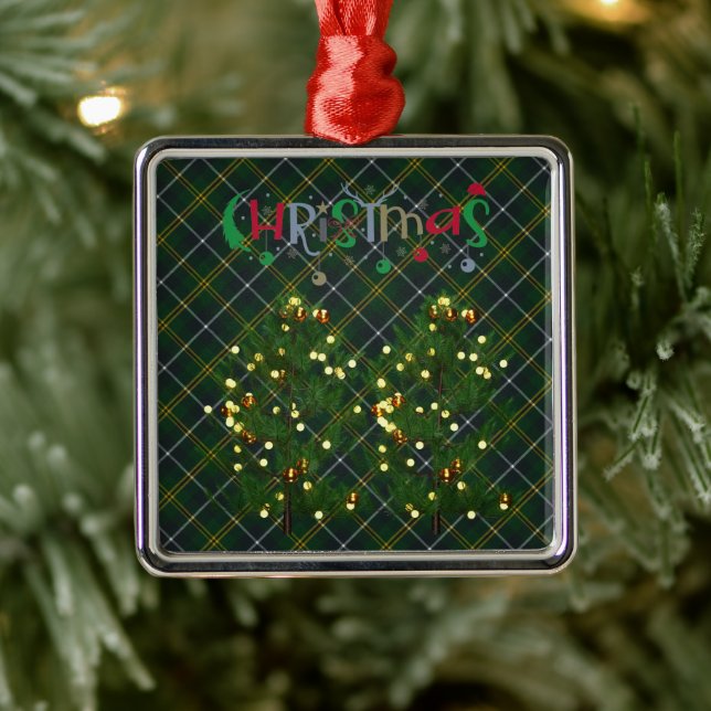 Turnbull Hunting Modern Original Scottish Tartan  Metal Ornament (Tree)