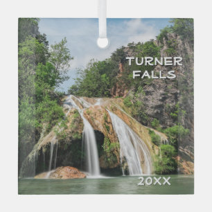 Turner Falls, Davis, Oklahoma Glass Ornament