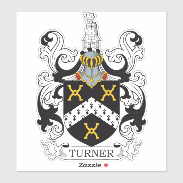 Turner Family Crest Sticker (Sheet)