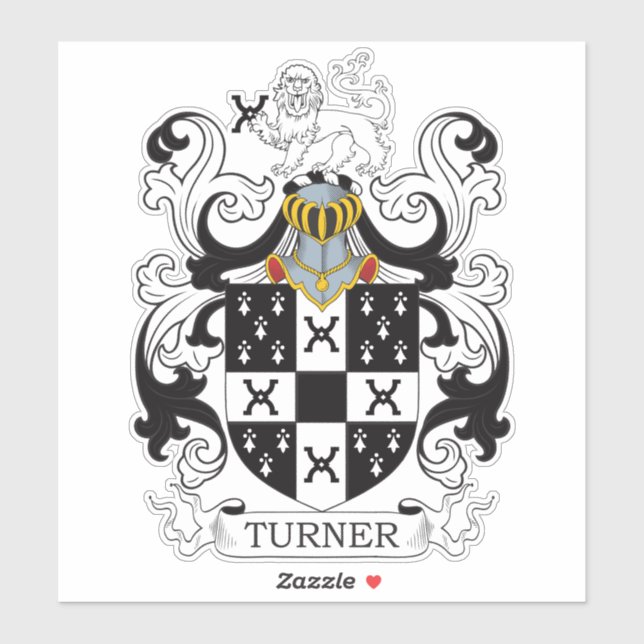 Turner Family Crest Sticker (Sheet)