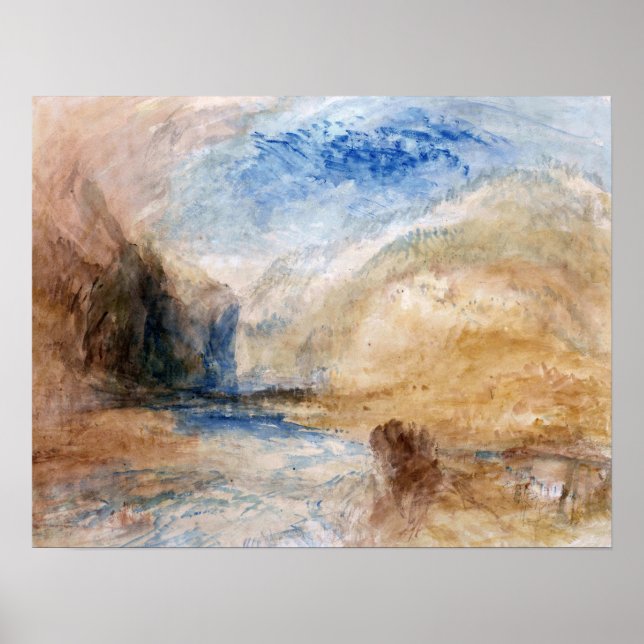 Turner - Mountain Landscape With Lake Poster (Front)