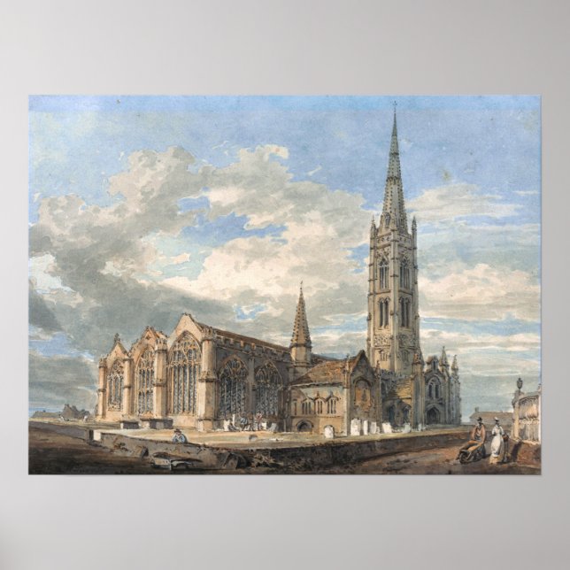 Turner - North East View Of Grantham Church Poster (Front)
