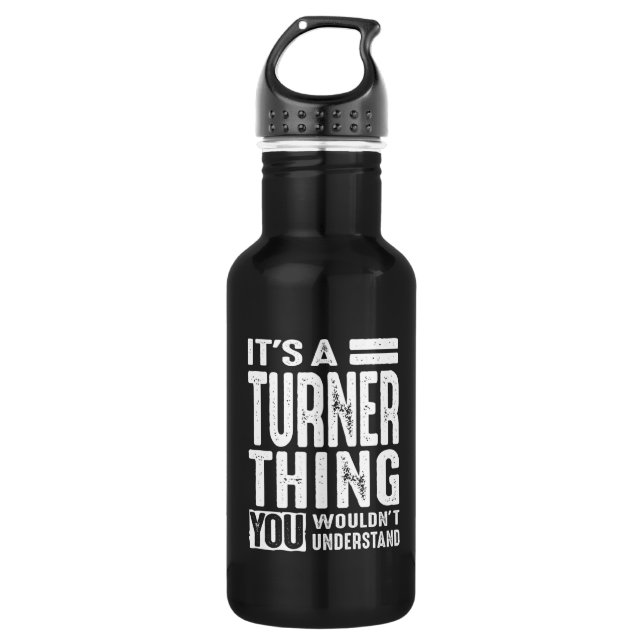 Turner Personalized Name Birthday Stainless Steel Water Bottle (Front)