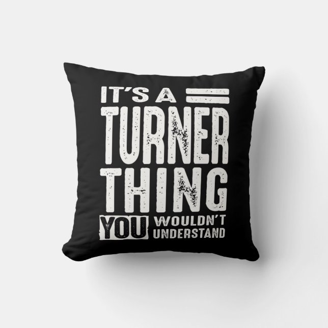 Turner Personalized Name Birthday Throw Pillow (Front)