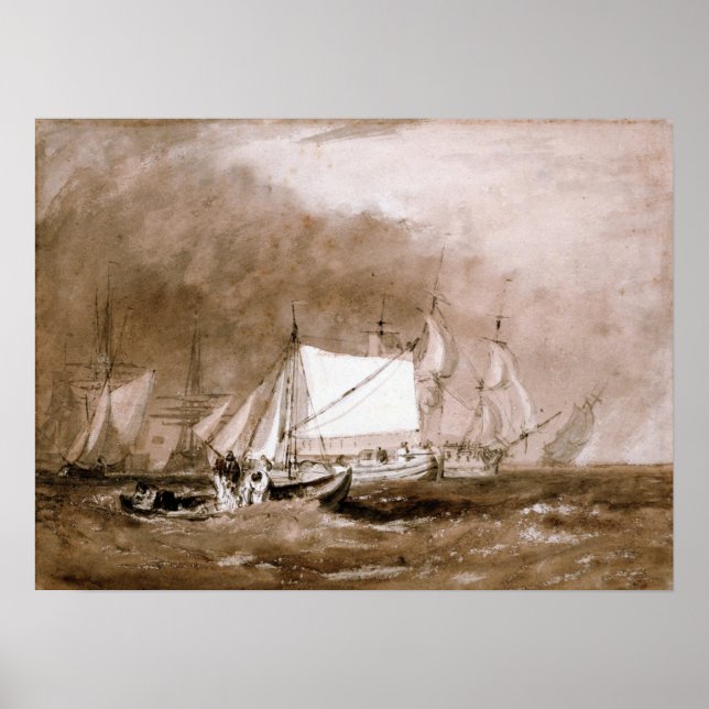 Turner - Shipping Scene With Fishermen Poster (Front)
