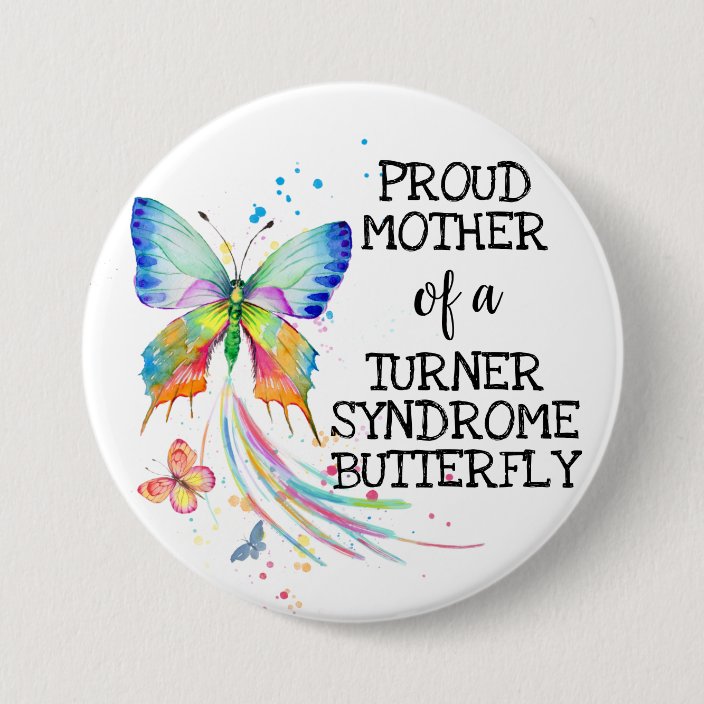 Turner syndrome butterfly awareness mother button