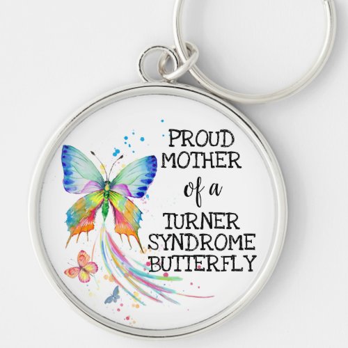 Turner syndrome butterfly awareness mother keychain