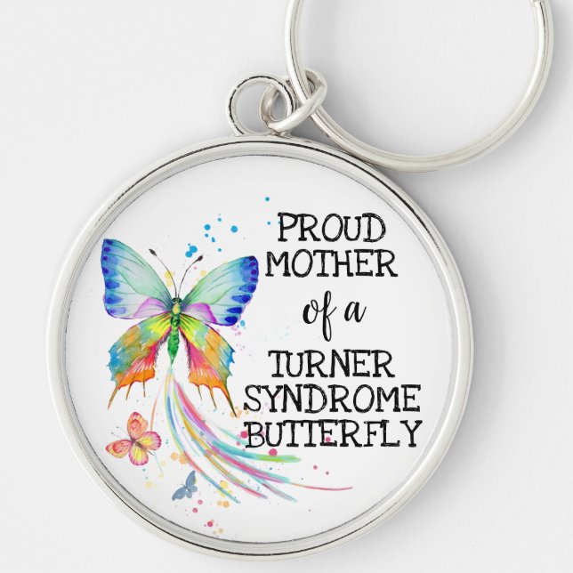 Turner syndrome butterfly awareness mother keychain (Front)