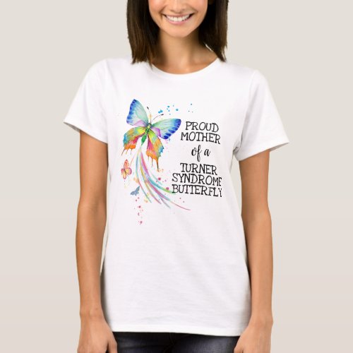 Turner syndrome butterfly awareness mother T_Shirt