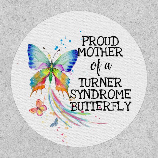 Turner syndrome butterfly awareness proud mother patch (Front)